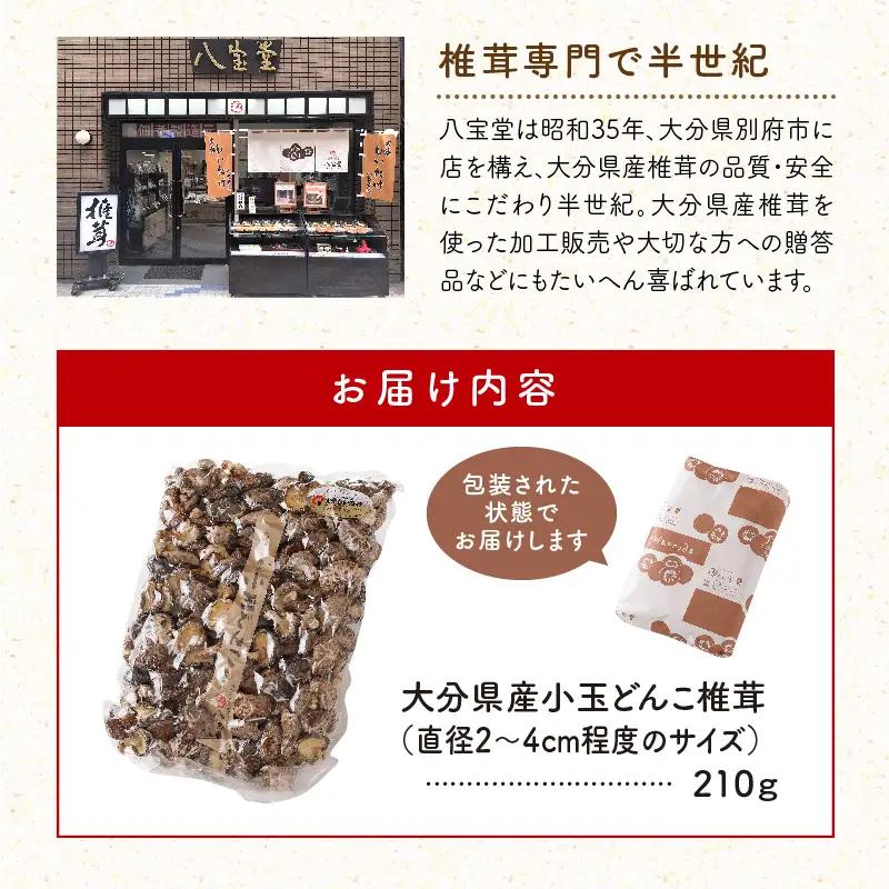 大分県産小玉どんこ椎茸210g 原木栽培 干し椎茸_B063-013