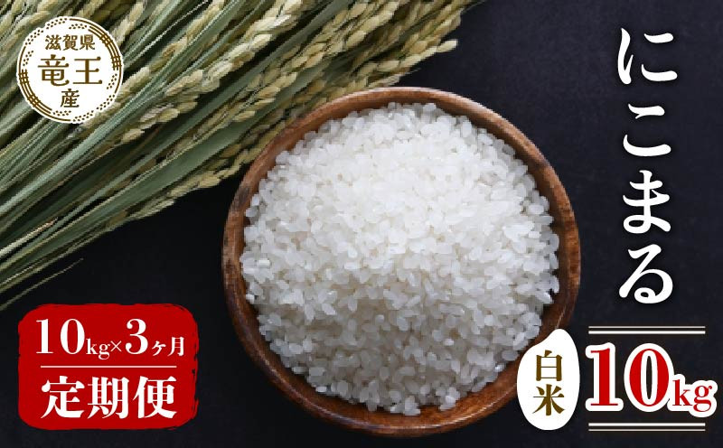 
            【 先行予約 】令和6年産 新米 予約 にこまる 白米 10kg 定期便 3ヶ月 ニコマル 定期 3か月 10kg × 3回 計 30kg 米 滋賀県 竜王町 国産 農家直送 特別栽培米 2024年産 国産 農家直送 環境こだわり お米 こめ おこめ 産地直送 送料無料
          