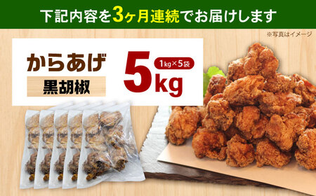 【全3回定期便】からあげ 黒胡椒味　5kg 計15kg【から太郎】[BDBC003-10]