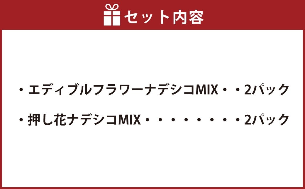 エディブルフラワーナデシコMIX（20輪入り）2種4パックセット