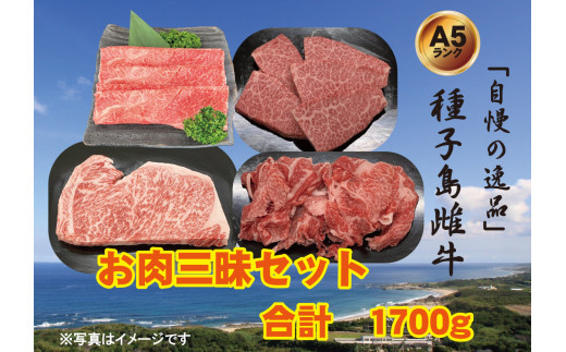 「 自慢 の逸品」 種子島 生まれ 雌牛 お肉三昧 セット（計1.7kg）　NFN543 【1500pt】 最高級 切り落とし肉 すき焼き しゃぶしゃぶ 焼肉 ステーキ 霜降り イノシン酸 オレイン酸