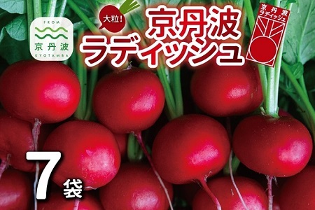 京丹波ラディッシュ 7袋セット 京都 丹波 大粒 ジューシー フルーティー ソテー グリル料理 バーベキュー アヒージョ かき揚げ サラダ スープ ※北海道・沖縄・その他離島への配送不可 [010NM001]