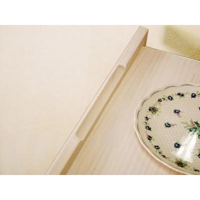 ふるさと納税 大川市 ハンドメイド・パイン材 レンジ下スライドトレー ホワイト色　隠す収納タイプ |  | 03