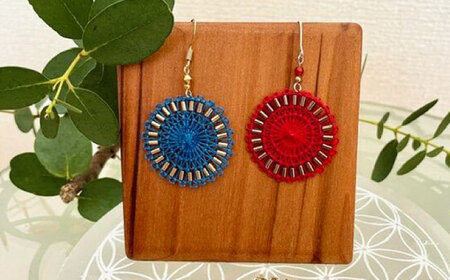 南米の伝統レース ニャンドゥティのアクセサリー 糸島市 / SilentColor ピアス イヤリング[AJP001]