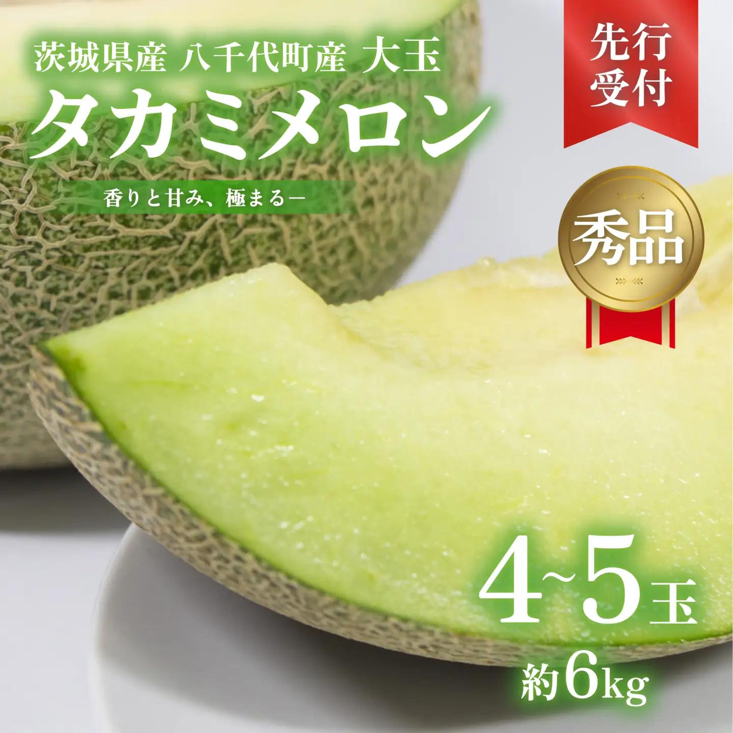 【先行予約】メロン タカミメロン 秀品 4~5玉 約6kg 八千代町産