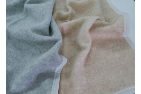 ウール/綿 毛布 ひざ掛け グレー系 [0173]