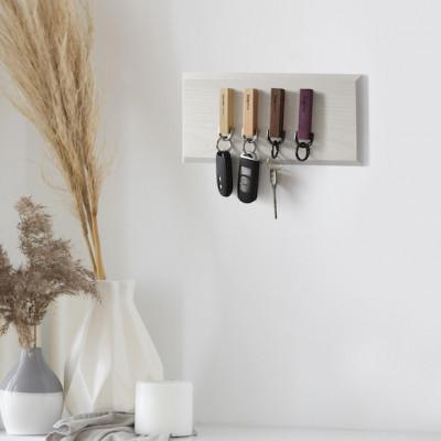 ふるさと納税 能美市 【Anew】寄木キーホルダーストレートタイプ (アパ)　マグネット付 |  | 01