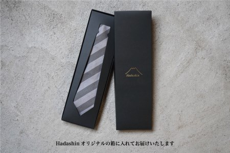 【Hadashin】トップ糸ネクタイ 203 (ライトグレー)　ネクタイ シルク プレゼント フォーマル ビジネス