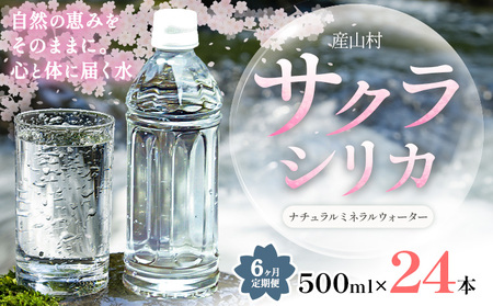 【6ヶ月定期便】サクラシリカ 500ml × 24本 みずの里《30日以内に出荷予定(土日祝除く)》熊本県 阿蘇郡 産山村 ミネラルウォーター シリカ 水 天然水 鉱水 ラベルレス ラベルなし