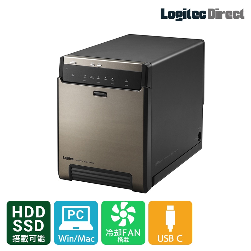 【067-01】ロジテック HDDケース 4BAY Type-C対応 RAID機能なし【LHR-4BNHUC】