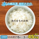 【ふるさと納税】【令和6年産 新米】【3ヶ月定期便】こしひかり 15kg×3回 計45kg（白米）「エコファーマー米」−水のまちのお米−[F-003002]