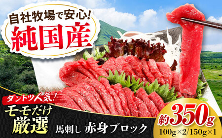 『純国産』熊本の味 赤身 馬刺し 約350g ブロック 冷凍 タレ付き【有限会社 九州食肉産業】[AYCN043]