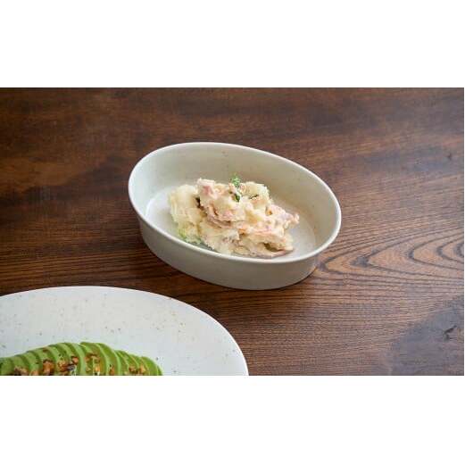 有田焼 14cm オーバルボウル（L）21cm オーバルプレート 2点セット【金善製陶所】和食器 食器 器 おしゃれ ギフト A24-207_イメージ2