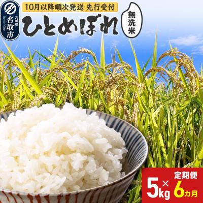ふるさと納税 名取市 新米受付 定期6ヶ月 令和8年産 ひとめぼれ 無洗米 5kg 名取市|21_irs-030506