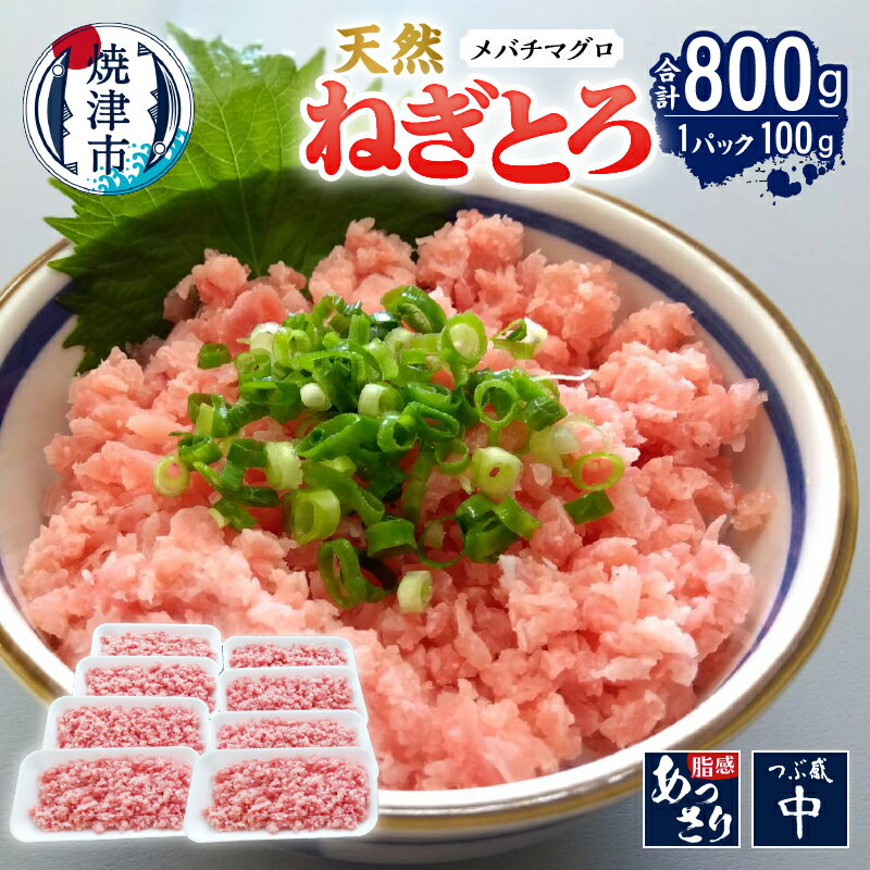 【ふるさと納税】 ねぎとろ めばち まぐろ 100g×8パック 天然 CAS凍結 船上凍結 さっぱり 冷凍 魚 焼津 a11-137