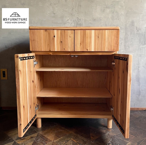 フロントフラットキャビネット 1台 キャビネット 収納 カウンター フラット 引き出し プッシュ扉 棚 たな tana 針葉樹合板 スタイリッシュ プレゼント 手仕上げ 1点物 国産 杉材 無垢材 木