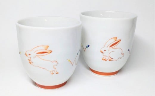 九谷焼　組湯呑　うさぎ