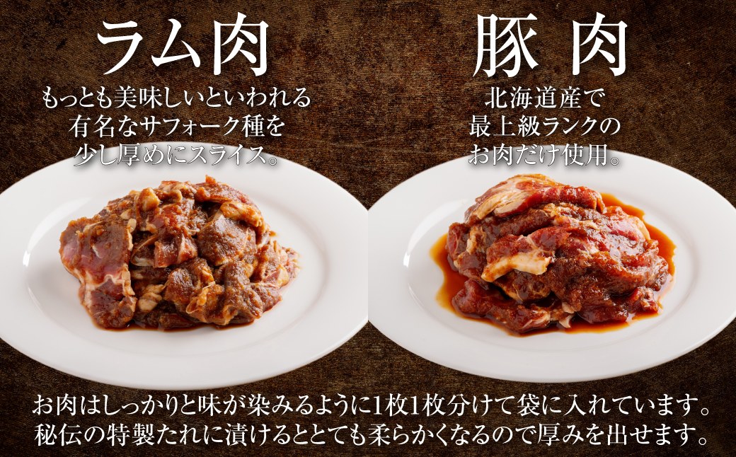 むろらん ジンギスカン（ラム）トンギスカン（豚）450g×各1パック MROBA005