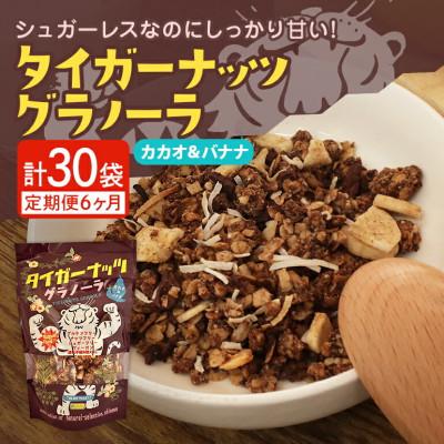 ふるさと納税 国頭村 【毎月定期便】タイガーナッツ グラノーラ(カカオ&amp;バナナ) 100g×5袋全6回