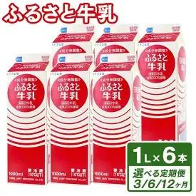 【定期便3ヶ月】ふるさと牛乳1L 6本セット 計18本 ｜ 牛乳  _DT10
