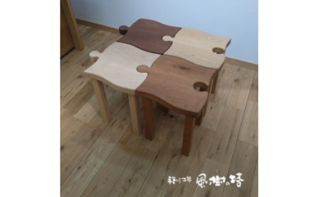 いす 椅子 パズルスツール 手作り工房 風樹の塔 椅子 ブラックチェリー材 E-33