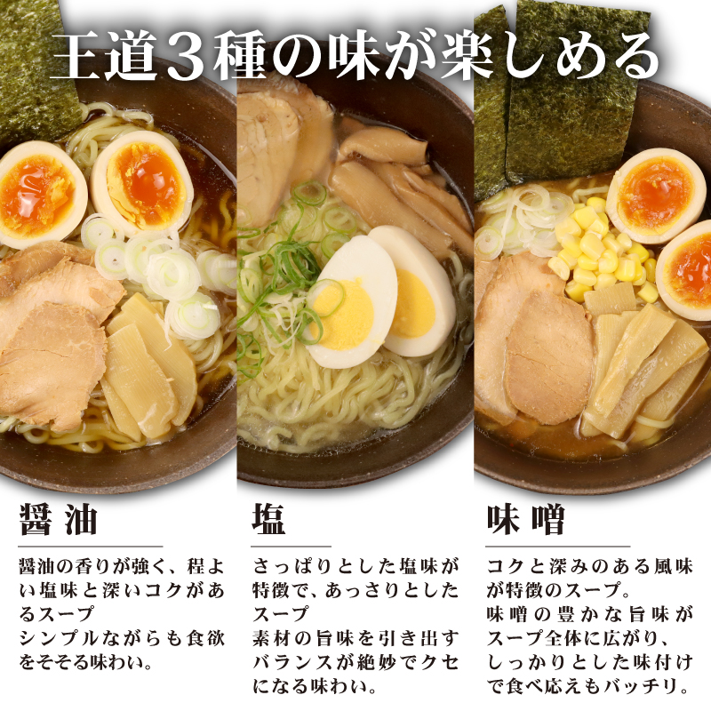 中華そば 20袋 スープ3種付 味噌 塩 醤油 ラーメン 過多水熟成麺 高加水麺 中華麺 自家製麺 コシが強い モチモチ食感 打倒 コシヒカリ 食品 簡単調理 冷凍 古山製麺所 新潟県 新発田市 fu
