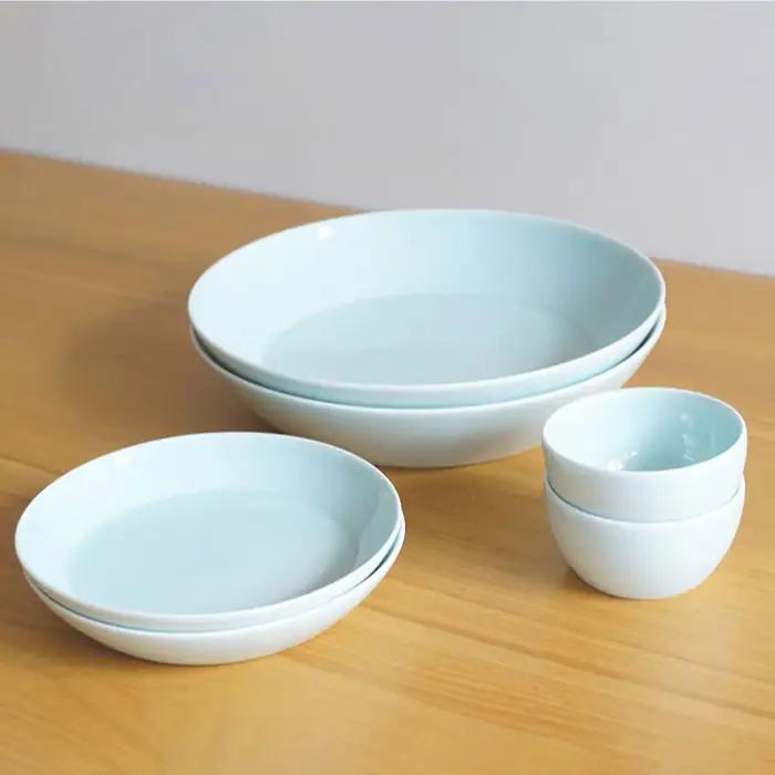 【白山陶器】【2人分の食器】シンプルで実用的なS-lineセット 深皿 プレート ボール 青白釉 食器 皿 【波佐見焼】 [TA59] 波佐見焼