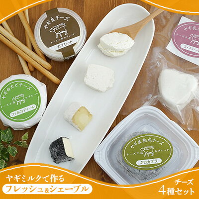【ふるさと納税】【2026年6月以降お届け】ヤギミルクで作る チーズ 4種 セット フレッシュ シェーブル チーズセット 詰め合わせ フレッシュチーズ ヤギチーズ ナチュラルチーズ 食べ比べ おつまみ 乳製品 長野 上田市　お届け：2026年6月1日～2026年11下旬ごろまで