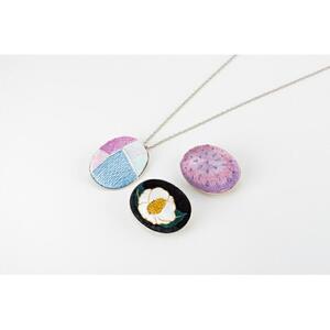 【加賀繍】（花）帯留め 3Way