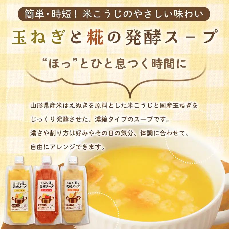【山形県産米100％使用】発酵食品セット(甘糀200g、塩糀200g、玉ねぎと糀の発酵スープ３種) FY26-117