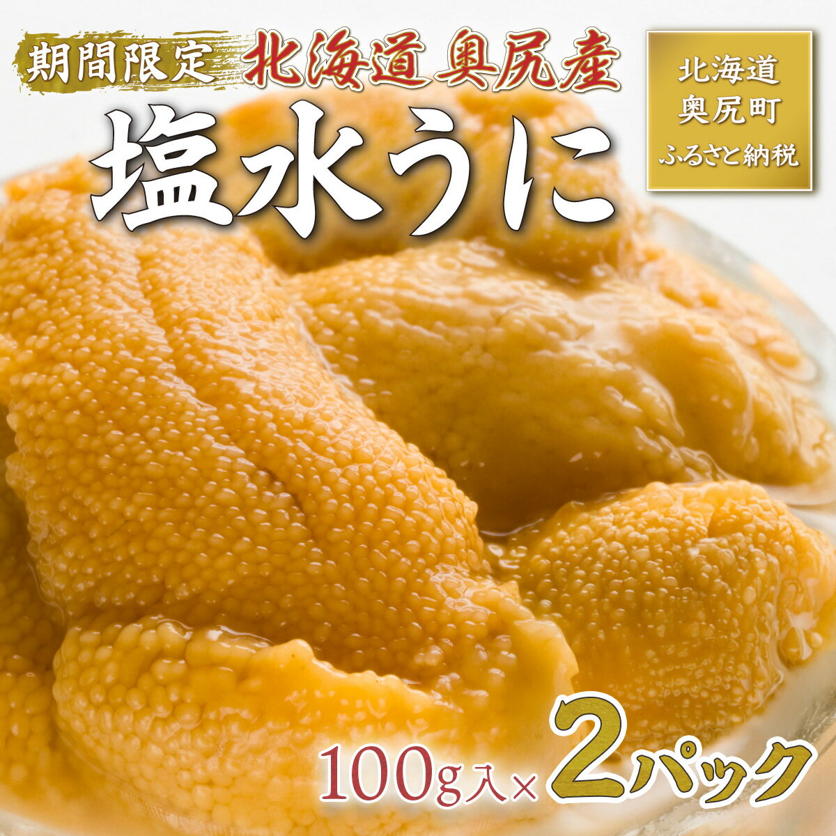 【ふるさと納税】【2026年7月上旬頃より順次発送】北海道奥尻産「キタムラサキウニ」100g×2パック(塩水パック)【期日指定不可】 【 うに ウニ 雲丹 海栗 塩水ウニ 塩水うに キタムラサキウニ 北海道 奥尻町 送料無料 】 OKUH015