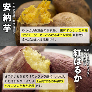 数量限定！【冷凍】焼き芋・2種食べ比べセット(紅はるか・安納芋・合計2kg・500g×2袋×2種)さつま芋 小分け【YO-4】【株式会社 陽】