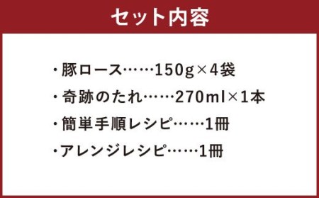 奇跡のぶた丼 4人前（もろみポーク 豚ロース150g×4袋・奇跡のたれ1本・レシピ付き）