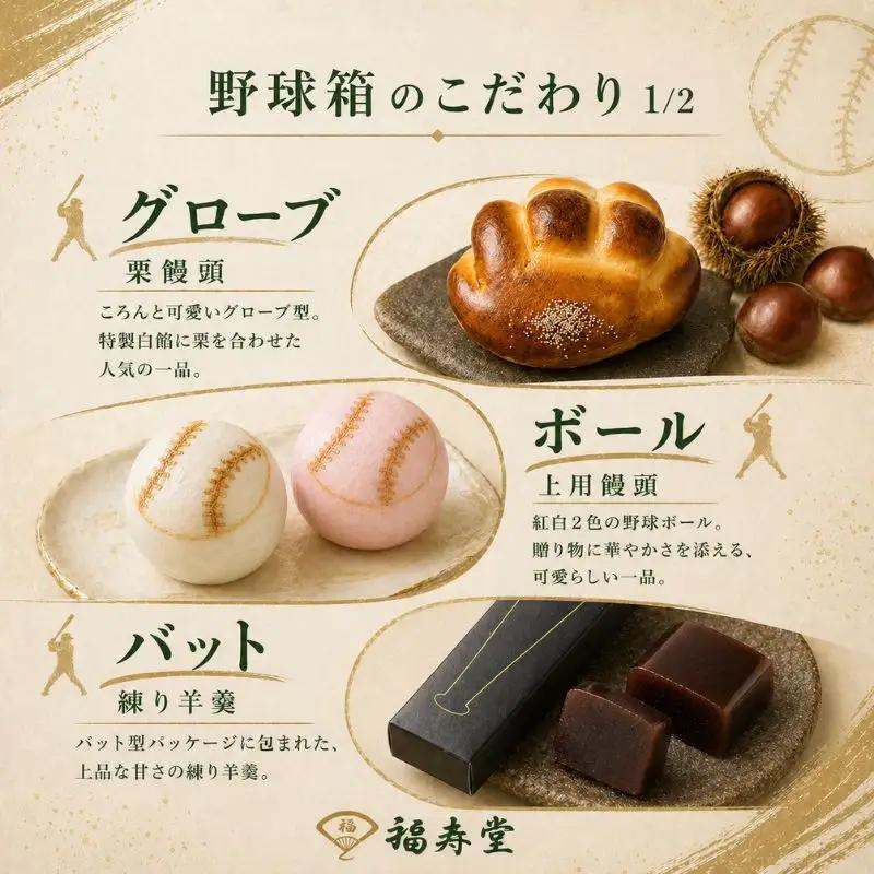 和菓子 野球箱（紙箱入り）【fkzd0001】