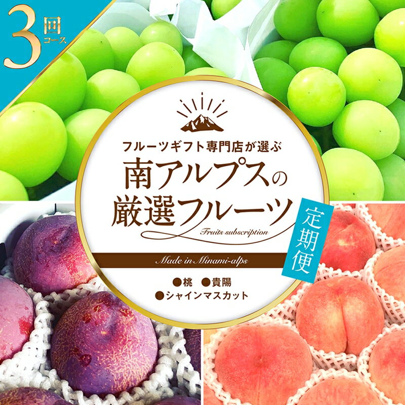 【ふるさと納税】 5-94 フルーツギフト専門店が選ぶ南アルプスの厳選フルーツ定期便　全3品種（桃、貴陽、シャインマスカット） ふるさと納税 おすすめ 山梨県 南アルプス市 送料無料 ALPAH010