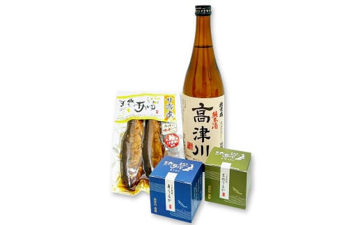 
清流 高津川の満足セット（純米酒・鮎の珍味）【日本酒 うるか あゆ甘露煮 珍味 おつまみ 酒の肴 詰め合わせ セット 純米酒 720ml×1本 生地うるか 30g×1個 身うるか 30g×1個 鮎 2尾入り×1袋 アユ お茶漬け 冷蔵 ギフト 贈り物 贈答】
