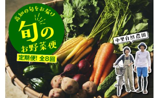【定期便全8回】高知の旬をお届け「中里自然農園・旬のお野菜便」