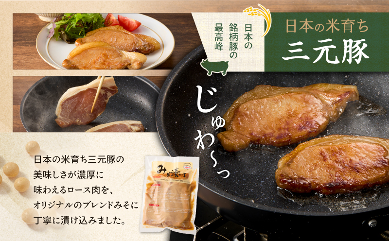 【全6回 毎月定期便】日本の米育ち平田牧場三元豚ロースみそ漬け 80g×3枚×4P　T036-T17-02