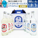 【ふるさと納税】《定期便3ヶ月》ニテコサイダーミックス 300ml×6本セット 2種（ニテコサイダー3本、りんごサイダー3本）あきた美郷づくり