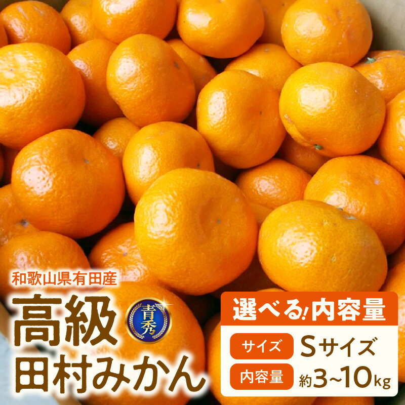 【ふるさと納税】「高級 田村みかん」青秀 選べる 内容量 約 3kg ～ 10kg Sサイズ 和歌山県有田産 有田みかん【ミカン 蜜柑 柑橘 温州みかん 和歌山産 有田みかん】