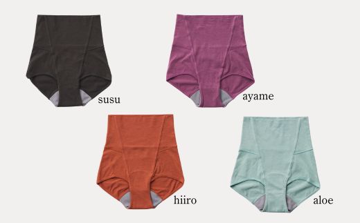 【デビューセット】ayame 吸水サニタリーショーツセット（ハイウエスト丈）【吸水パット2枚付き】｜ 分離型吸水ショーツ　オーガニックコットン　消臭機能　日本製　※離島への配送不可