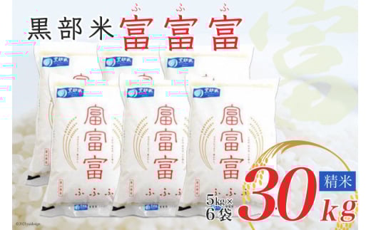 [№5313-0033]【令和7年産】黒部米 富富富 5kg×6袋 計30kg 精米
