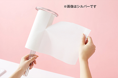 [ハナウタ] おしゃれなステンレス製キッチン用品 キッチンペーパーホルダー ローズゴールド 燕三条製 【030P004】