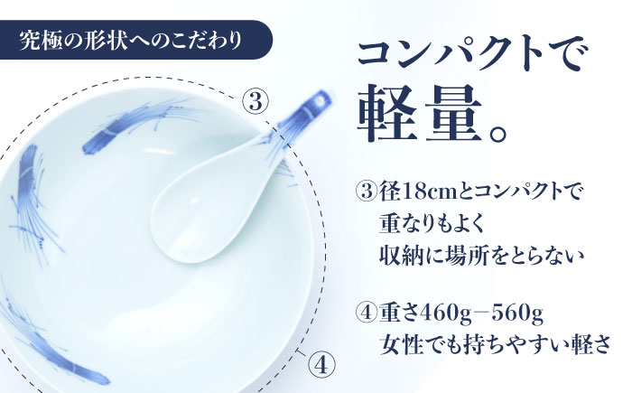 【有田焼】究極のラーメン鉢レンゲセット 染付稲穂 / お皿 食器 やきもの ギフト / 佐賀県 / 株式会社まるぶん [41APCD042]
