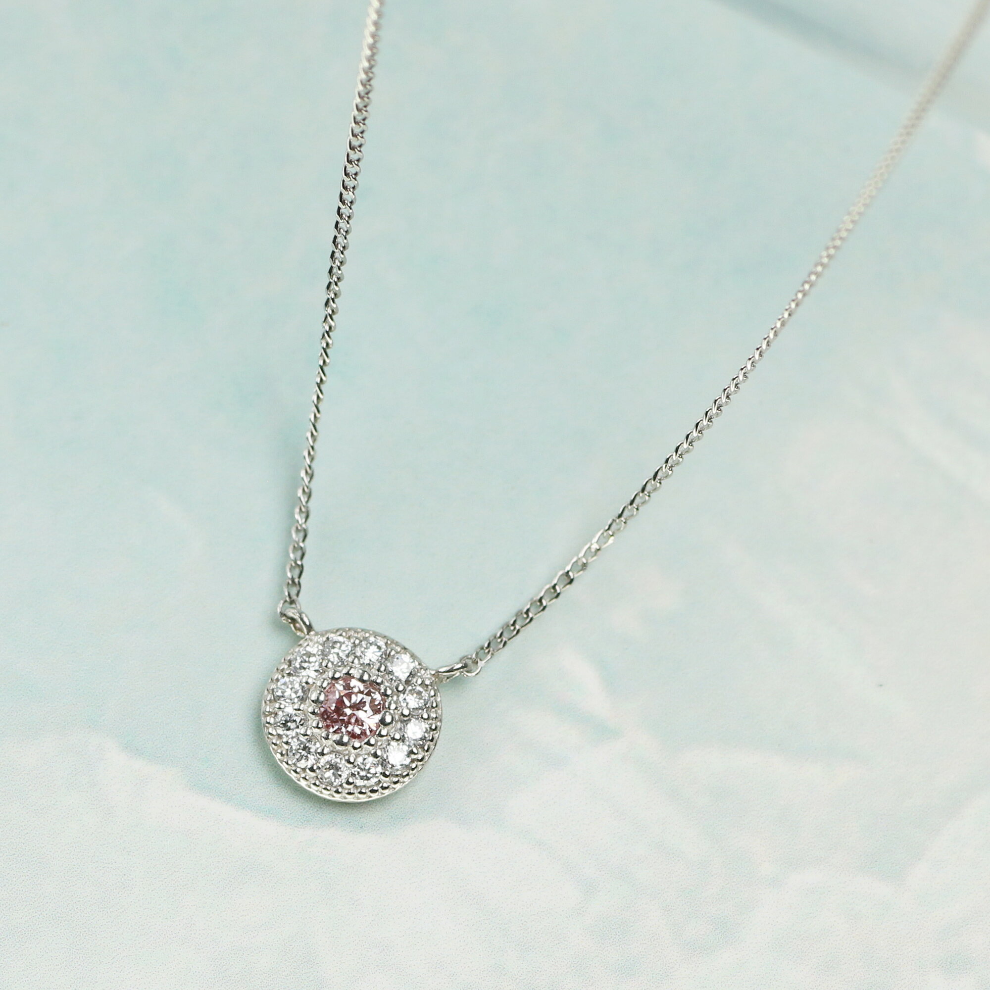 【ふるさと納税】プラチナ900 ラボピンクダイヤ0.093ct メレネックレス/ PT900-N003PK [AM318] / プラチナ900 ピンクダイヤモンド メレネックレス アクセサリー ギフト プレゼント
