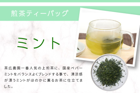 煎茶ティーバッグ ミント 8個×2袋  東白川村産 岐阜県産 煎茶 上煎茶 ミント ティーバッグ お茶 日本茶 ティーバック ティーパック ホット アイス