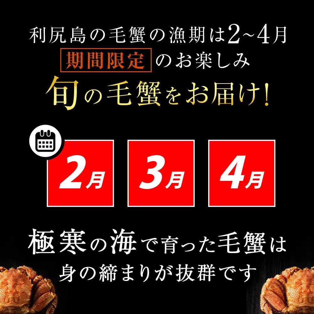 【2027年発送予約】チルドでお届け！ 浜茹で毛ガニ特大２尾（不揃い合計約1.6kg） 〈福士水産〉