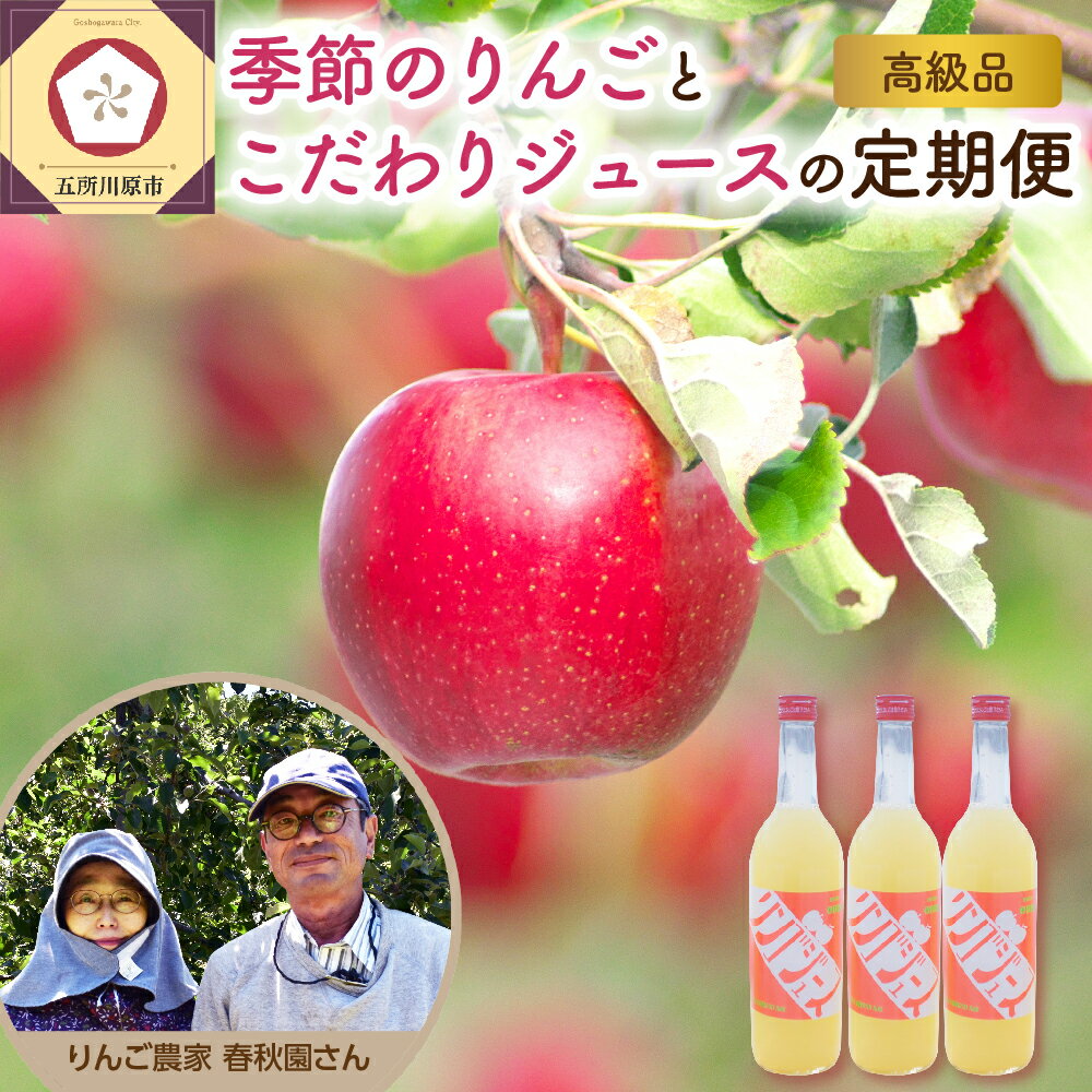 【ふるさと納税】【 2025 年 先行予約 9月 発送開始】 （贈答規格） りんご リンゴジュース 定期便 4回 セット【 サンふじ 早生ふじ サンつがる 青森 林檎 リンゴ 送料無料 定期 フルーツ 】