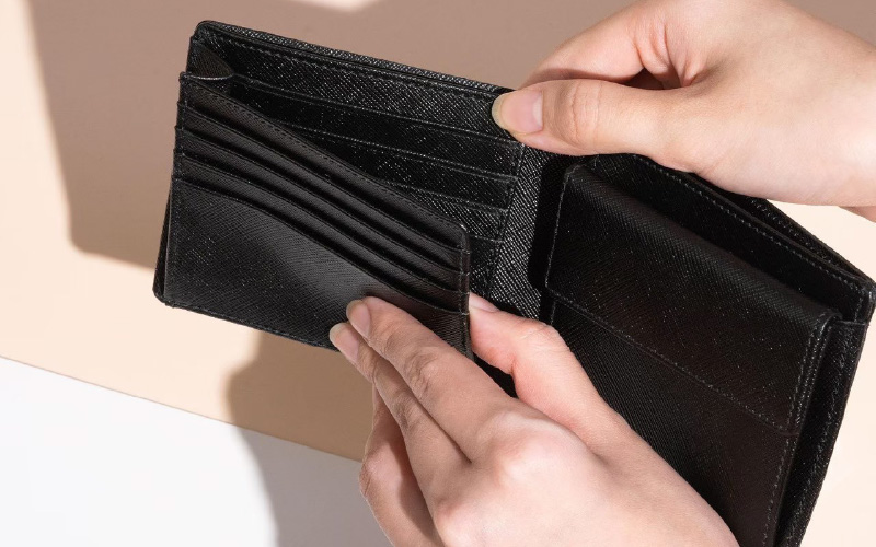 サフィアーノ　二つ折り財布2CARD・名刺入れセット　ネイビー