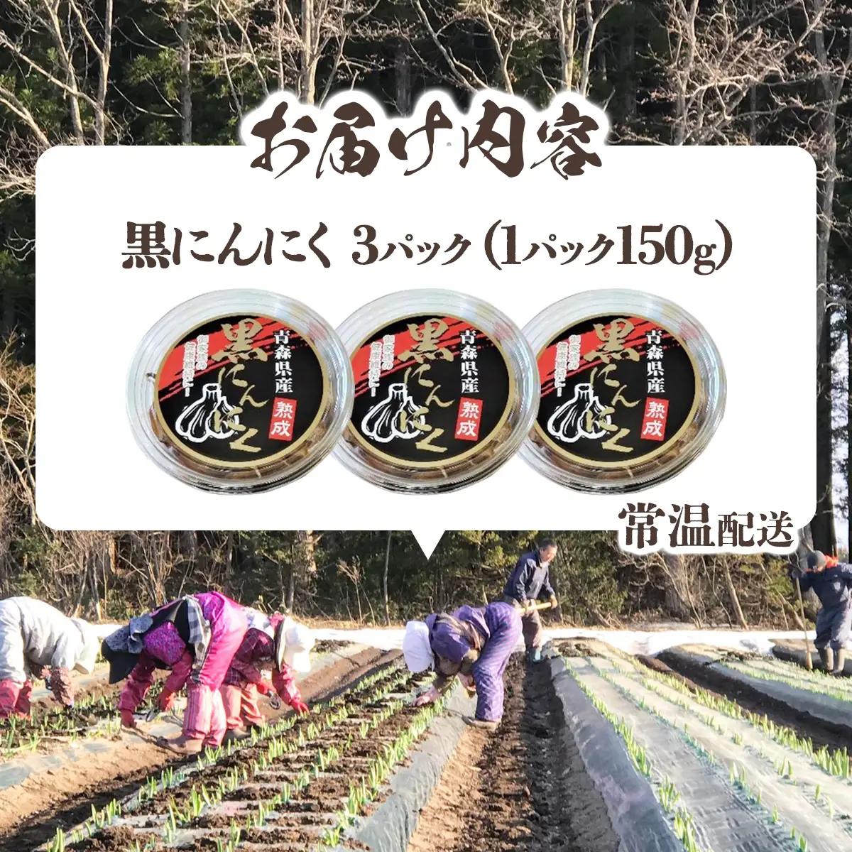 黒にんにく3個セット 【送料無料 青森県 七戸町 にんにく ガーリック 野菜】　【02402-0152】